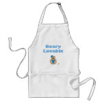 Cute Brown Bear Blue Baseball Cap Beary Loveable aprons
