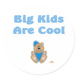 Cute Brown Bear Blue Snow Hat Big Kids Are Cool stickers