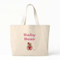 Cute Brown Bear Pink Silly Hat Baby Bear Canvas Bags
