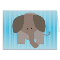 Cute Brown Elephant Greeting Cards