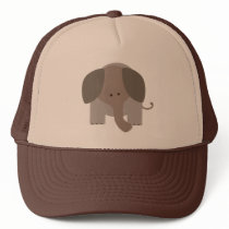 Cute Brown Elephant Trucker Hats
