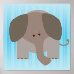 Cute Brown Elephant Posters