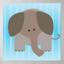 Cute Brown Elephant Posters