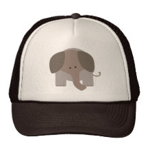 Cute Brown Elephant Trucker Hats
