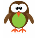 Cute Brown, Green & Orange Cartoon Owl t-shirts
