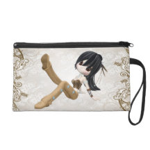 Cute Brunette Girl Wristlet