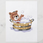 cute bubble bath bear flyer design