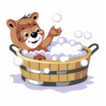 cute bubble bath bear photo cut outs