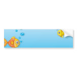 cute bubble fish underwater scene bumper stickers