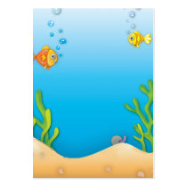 cute bubble fish underwater scene business card template