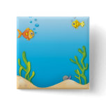 cute bubble fish underwater scene buttons