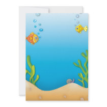 cute bubble fish underwater scene personalised invitation