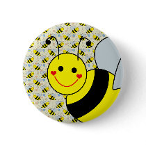 Cute Bumble Bee Button