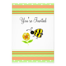 Cute Bumble Bee Party Invitation