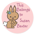 Cute Bunny Name Tag Stickers