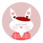 Cute Bunny on Pink Background Photo Sculptures
