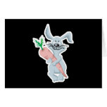 cute bunny rabbit hugging carrot cards
