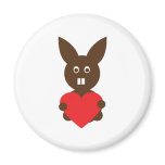cute bunny red heart magnets