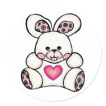 Cute Bunny Round Sticker