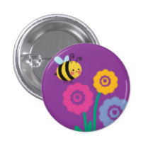 Cute Busy Bumble Bee Button