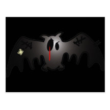 CUTE BUT BLEEDING PATCHY BAT POST CARD