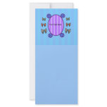 Cute butterflies on blue stripes rack card