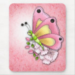 Cute butterfly and flowers mousepads