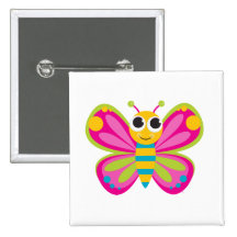Cute Butterfly Button