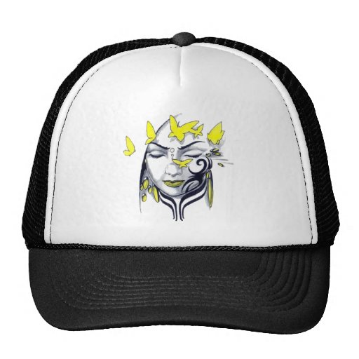 cute butterfly lady trucker hats