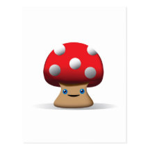 Cute Button Mushroom Postcards