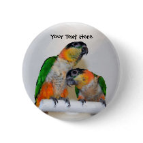 Cute Caique Parrot Pair Customisable Button