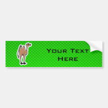 Cute Camel; Green Bumper Stickers