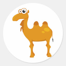 Cute camel round sticker