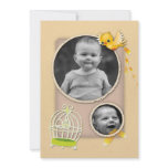 cute canary and cage  Photo Gift Greeting invitations