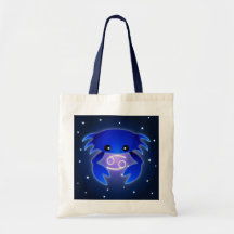 Cute Cancer Zodiac Canvas Bag