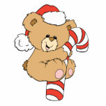 Cute Candy Cane Teddy Bear photo sculptures