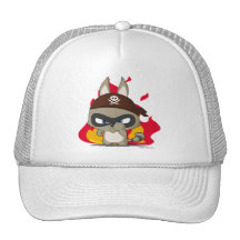 Cute cap pirate racoon cartoon character hat