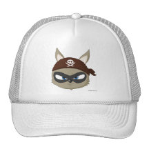 Cute cap pirate racoon cartoon character hat