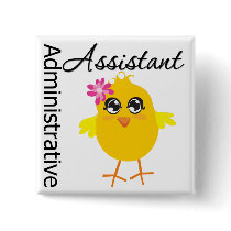 Cute Career Chick Administrative Assistant Button