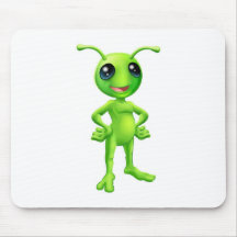 Cute cartoon alien illustration mousepad