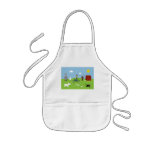 Cute Cartoon Animals & Boy Riding Bike Apron