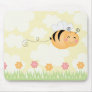 Cute cartoon bee and hive flowers mousepad