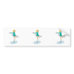 cute cartoon blonde girl figure skating bumper stickers