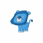 Cute Cartoon Blue Lion embroidery embroidered shirts