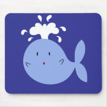 Cute Cartoon Blue Whale Mousepads