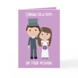 Cute cartoon Bride & Groom Wedding card