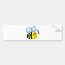 Cute cartoon bumble bee bumper sticker
