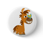 Cute Cartoon Butterfly Pony Button Badge