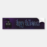 Cute Cartoon Cat Happy Halloween Magical Sky Bumper Stickers