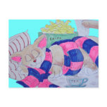Cute cartoon cat sleeping while wearing scarf...